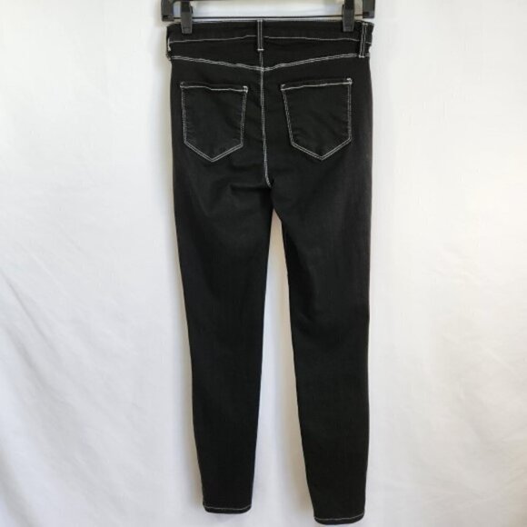 L'AGENCE Margot High-Rise Skinny Jeans, Noir Contrast - Picture 4 of 4